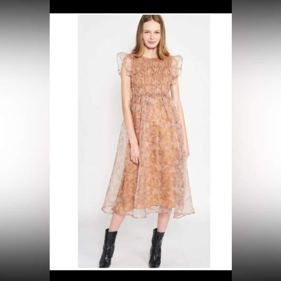 EN SAISON La Raque Midi Dress in Marigold Multi
size Small - Picture 4 of 12